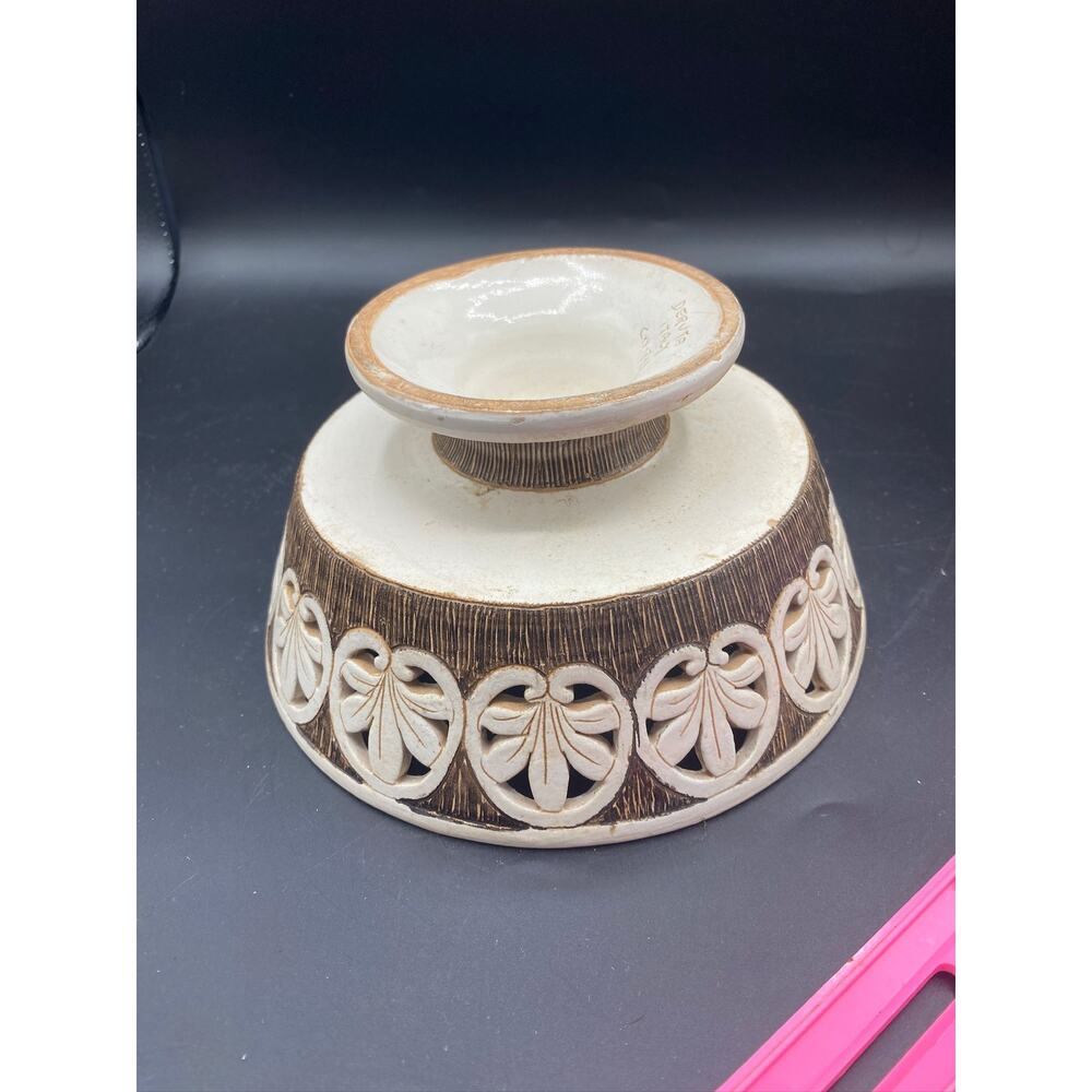 Vintage Maioliche Deruta porcelain decorative bowl with openwork decoration - Picture 4 of 6